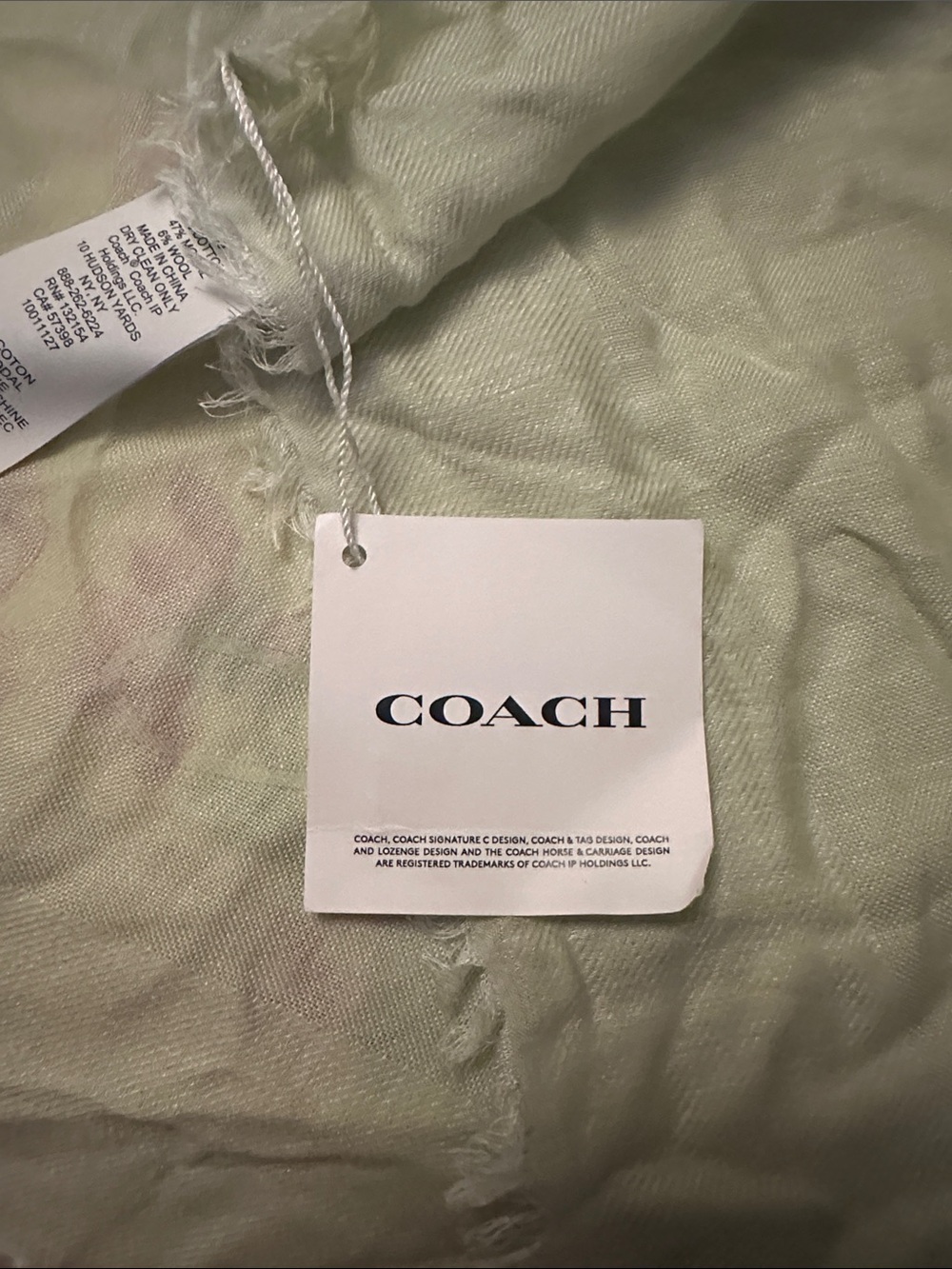 Coach Pale Green Lightweight shawl